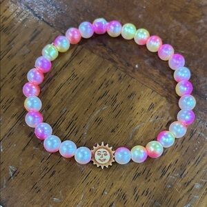 Hand made Colorful Beaded Bracelet with Sun Charm